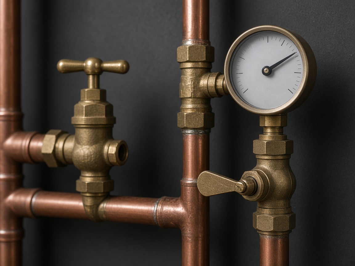 Water-system valves and gauge detail